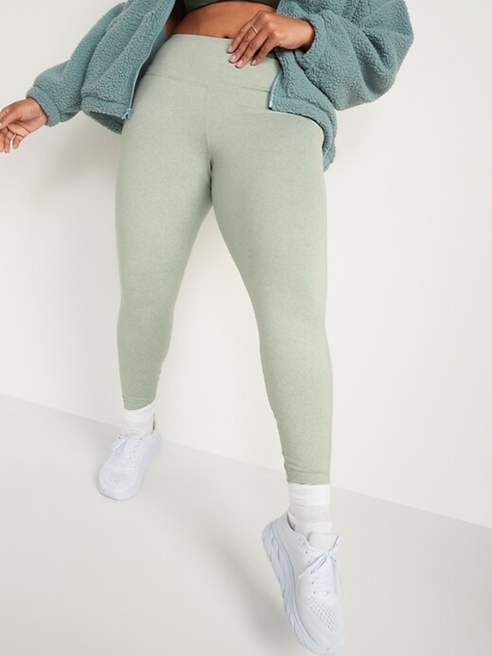 Old Navy High-Waisted CloudComfy 7/8 Leggings in Mint Green Size Large